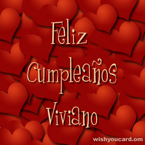 happy birthday Viviano hearts card