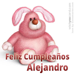 happy birthday Alejandro rabbit card