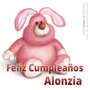 happy birthday Alonzia rabbit card