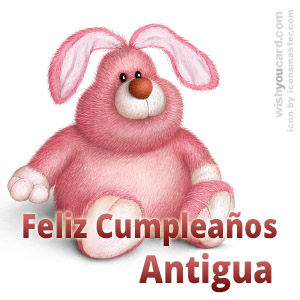 happy birthday Antigua rabbit card