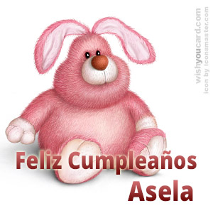 happy birthday Asela rabbit card