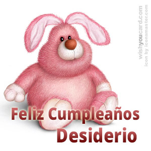 happy birthday Desiderio rabbit card