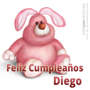 happy birthday Diego rabbit card