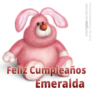 happy birthday Emeralda rabbit card