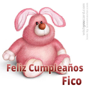happy birthday Fico rabbit card