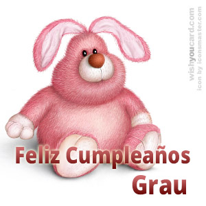 happy birthday Grau rabbit card