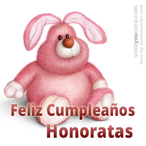 happy birthday Honoratas rabbit card