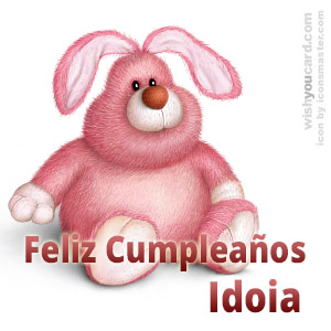 happy birthday Idoia rabbit card