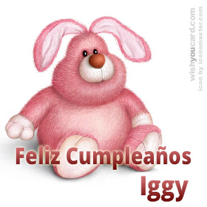 happy birthday Iggy rabbit card