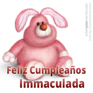 happy birthday Immaculada rabbit card