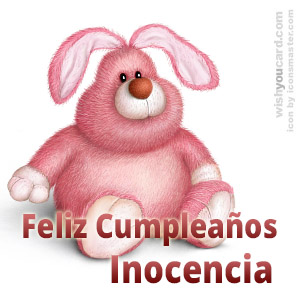 happy birthday Inocencia rabbit card