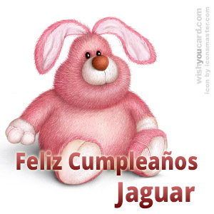 happy birthday Jaguar rabbit card