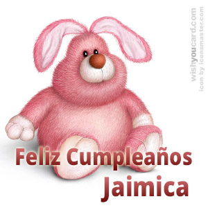 happy birthday Jaimica rabbit card