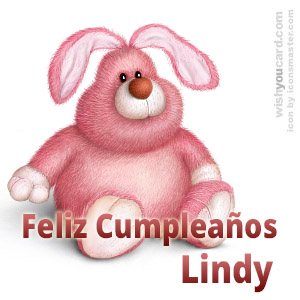 happy birthday Lindy rabbit card