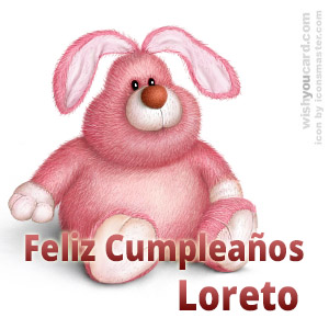 happy birthday Loreto rabbit card