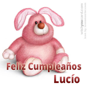happy birthday Lucío rabbit card