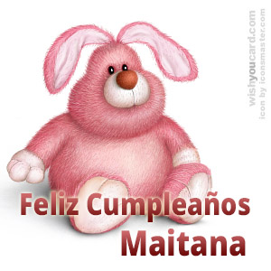 happy birthday Maitana rabbit card
