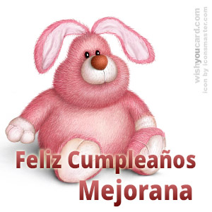 happy birthday Mejorana rabbit card