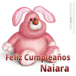 happy birthday Naiara rabbit card