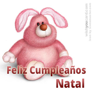 happy birthday Natal rabbit card