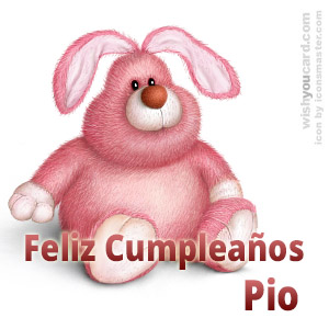 happy birthday Pio rabbit card