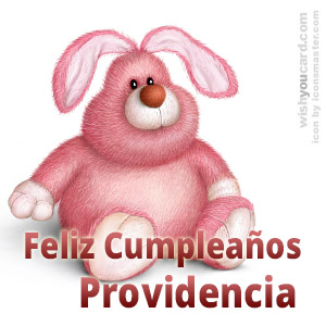 happy birthday Providencia rabbit card