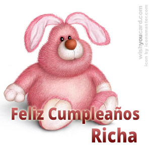 happy birthday Richa rabbit card