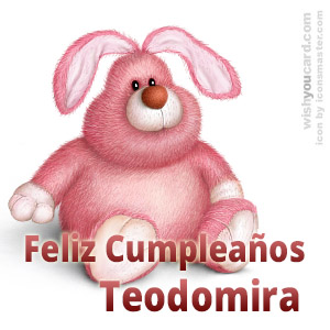 happy birthday Teodomira rabbit card