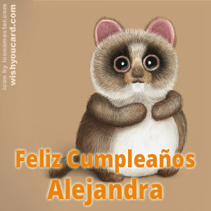 happy birthday Alejandra racoon card