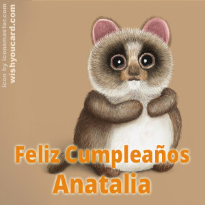 happy birthday Anatalia racoon card