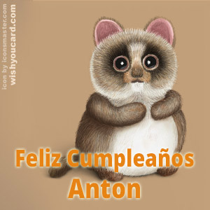 happy birthday Anton racoon card