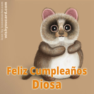 happy birthday Diosa racoon card