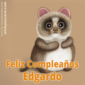 happy birthday Edgardo racoon card