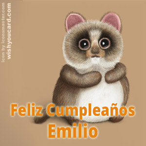 happy birthday Emilio racoon card