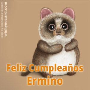 happy birthday Ermino racoon card