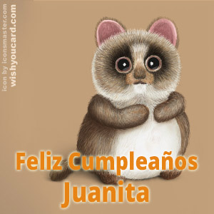 happy birthday Juanita racoon card