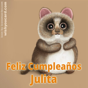 happy birthday Julita racoon card