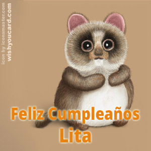 happy birthday Lita racoon card