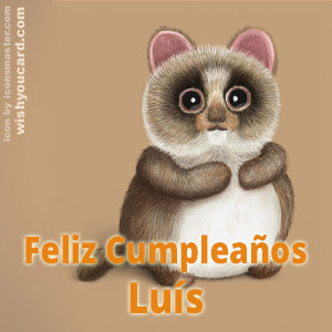 happy birthday Luís racoon card