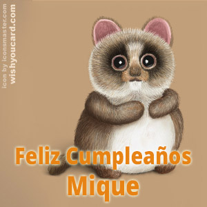 happy birthday Mique racoon card