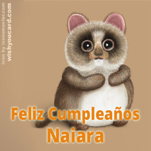 happy birthday Naiara racoon card