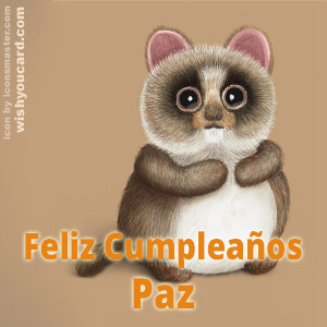 happy birthday Paz racoon card