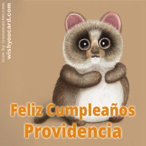 happy birthday Providencia racoon card