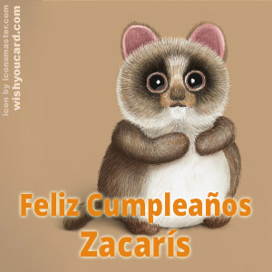 happy birthday Zacarís racoon card