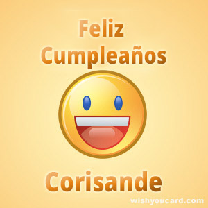 happy birthday Corisande smile card