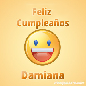 happy birthday Damiana smile card