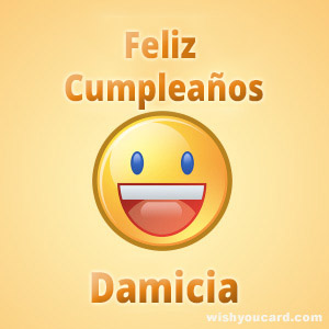 happy birthday Damicia smile card