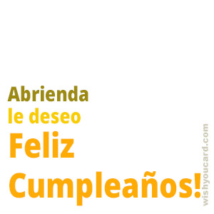 happy birthday Abrienda simple card