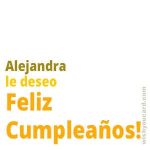 happy birthday Alejandra simple card
