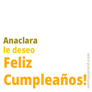 happy birthday Anaclara simple card